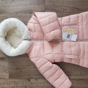 Pink Puffer Jacket with Cream Lining